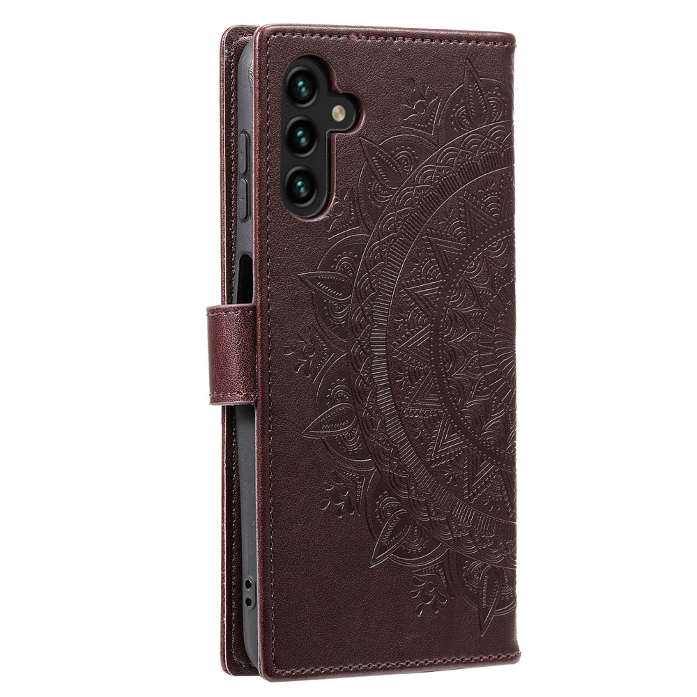  Samsung Galaxy A35 5G Fodral Mandala Läder Brun