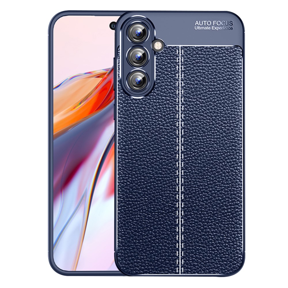  Samsung Galaxy A35 5G Skal Litchi Textur Blå