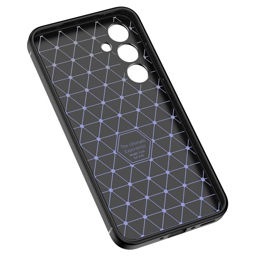  Samsung Galaxy A35 5G Skal Litchi Textur Blå
