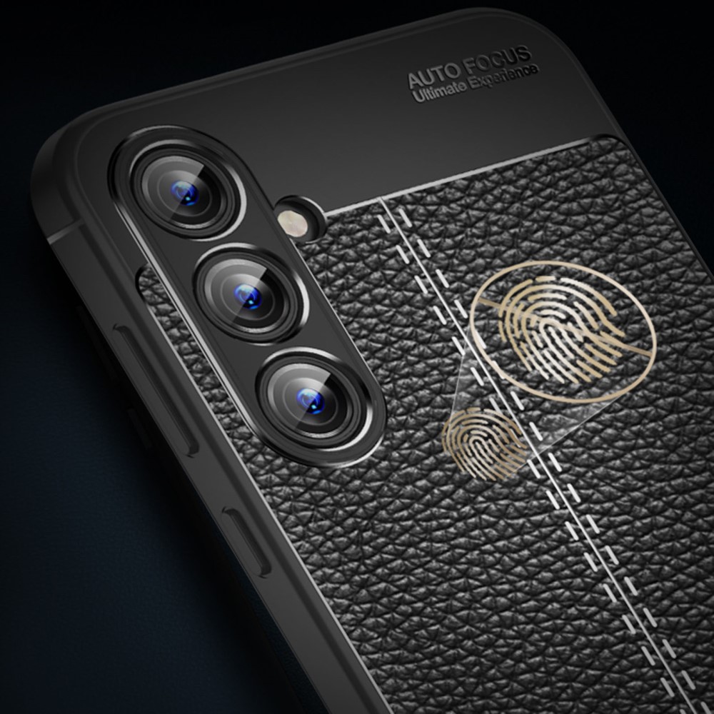  Samsung Galaxy A35 5G Skal Litchi Textur Blå