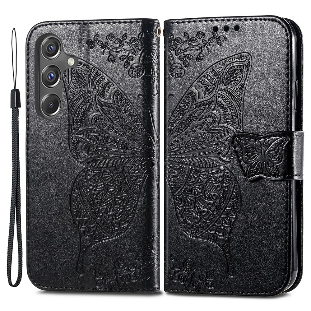  Samsung Galaxy A15 5G Fodral Big Butterfly Svart