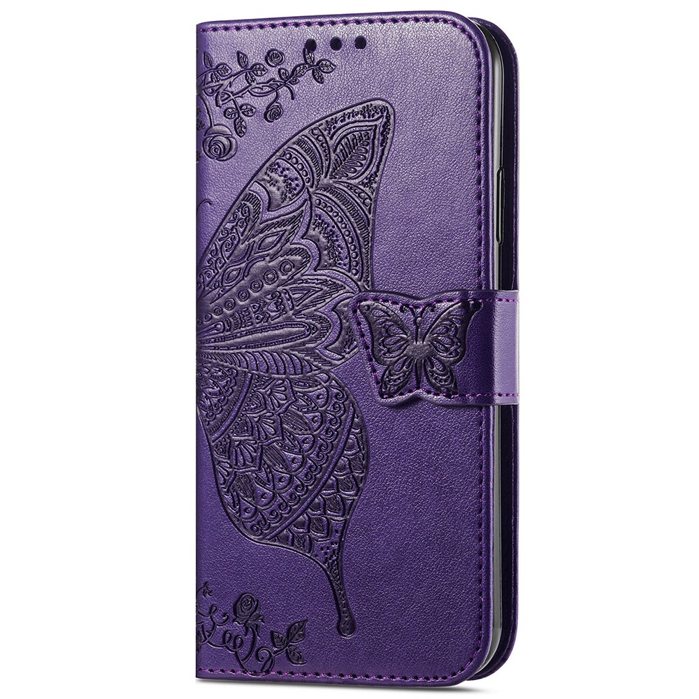  Samsung Galaxy A15 5G Fodral Big Butterfly Mörk Lila