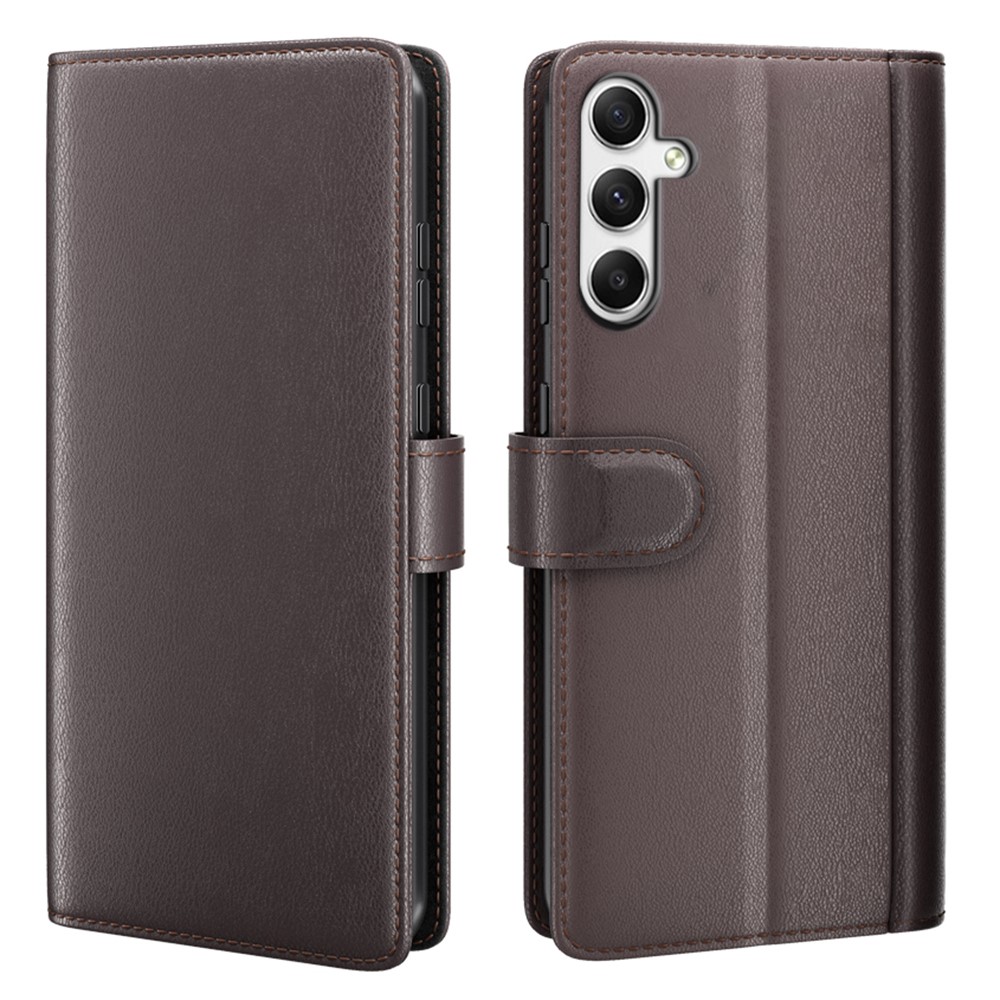  Samsung Galaxy A35 5G Fodral Premium Äkta Läder Brun
