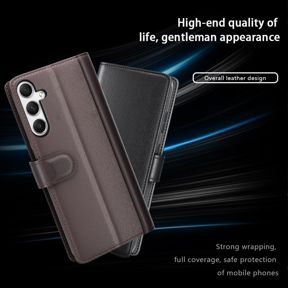  Samsung Galaxy A35 5G Fodral Premium Äkta Läder Brun