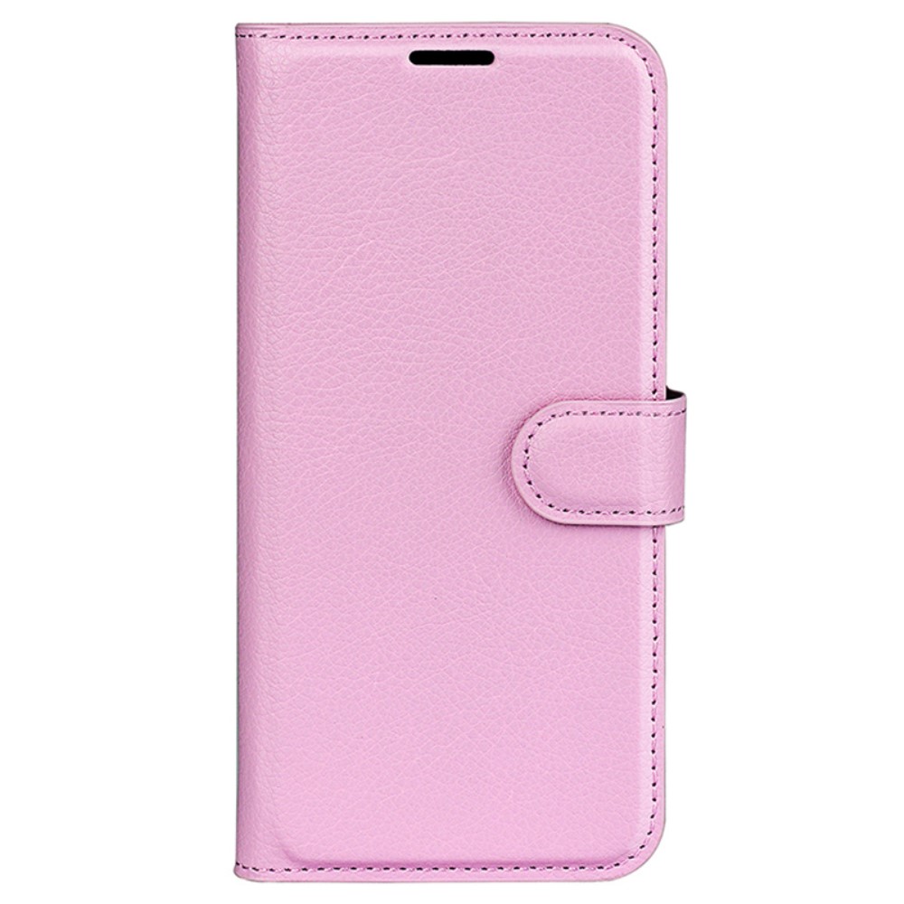  Samsung Galaxy A35 5G Fodral Läder Litchi Ljus Rosa