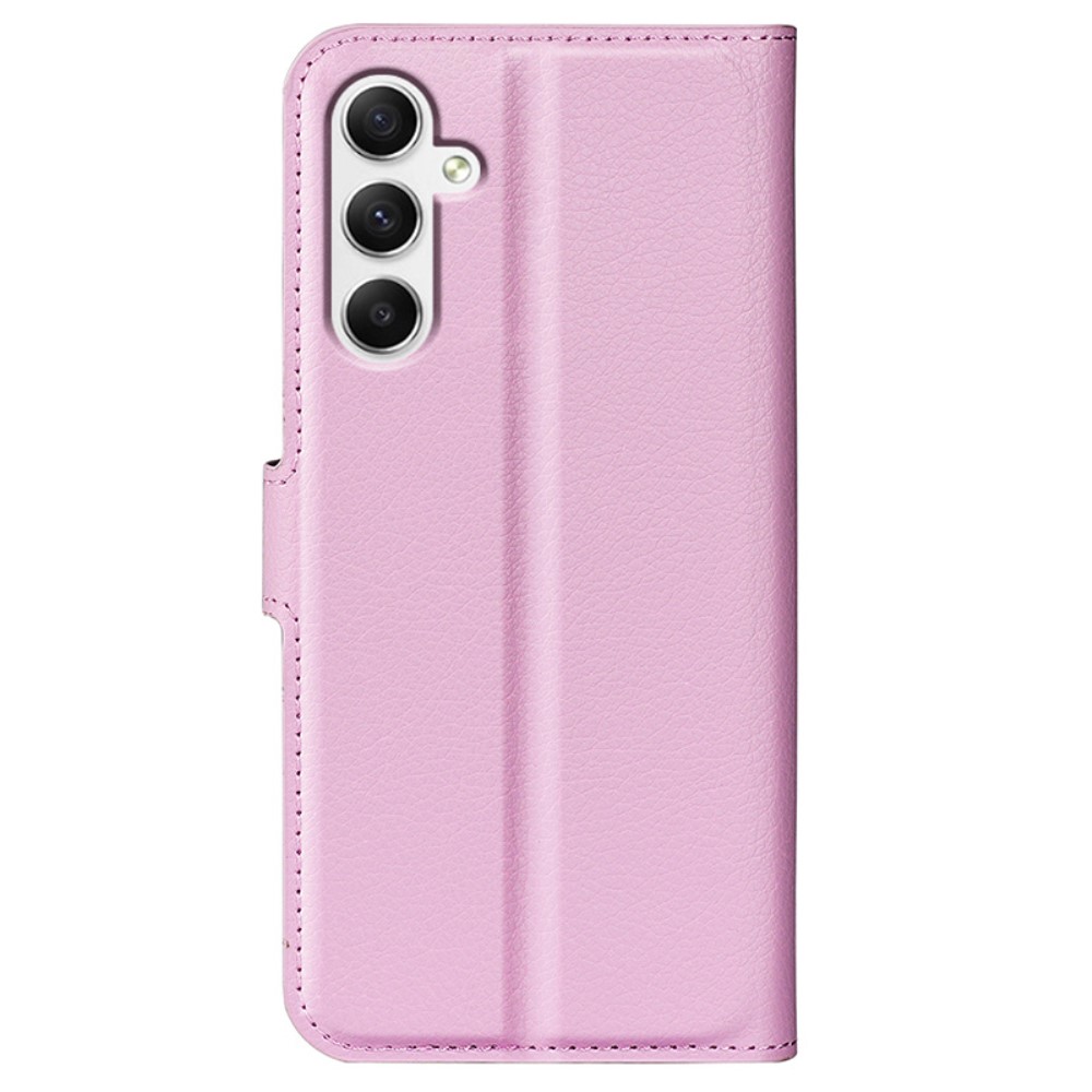  Samsung Galaxy A35 5G Fodral Läder Litchi Ljus Rosa
