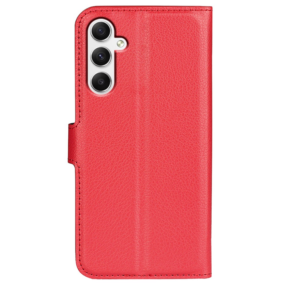  Samsung Galaxy A35 5G Fodral Läder Litchi Röd
