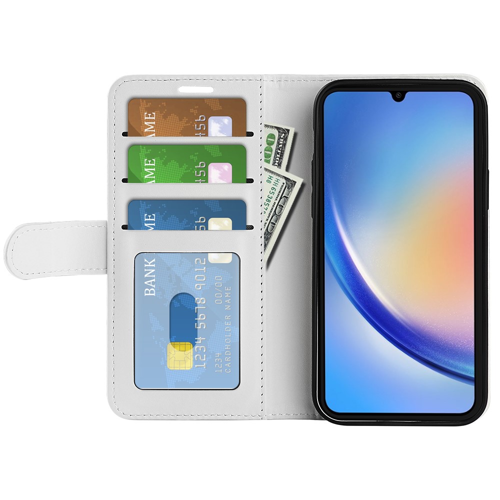  Samsung Galaxy A35 5G Fodral Crazy Horse Läder Vit