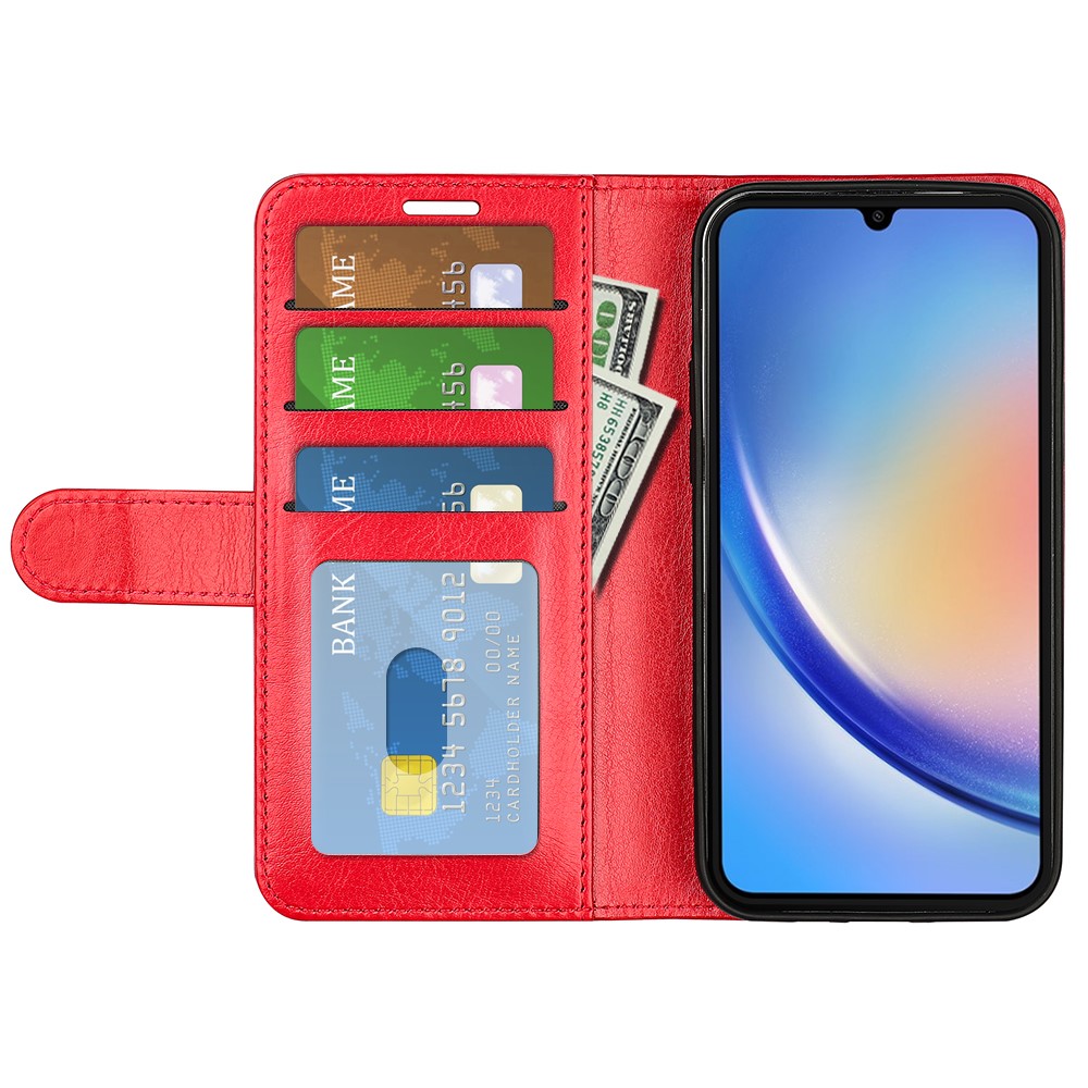  Samsung Galaxy A35 5G Fodral Crazy Horse Läder Röd