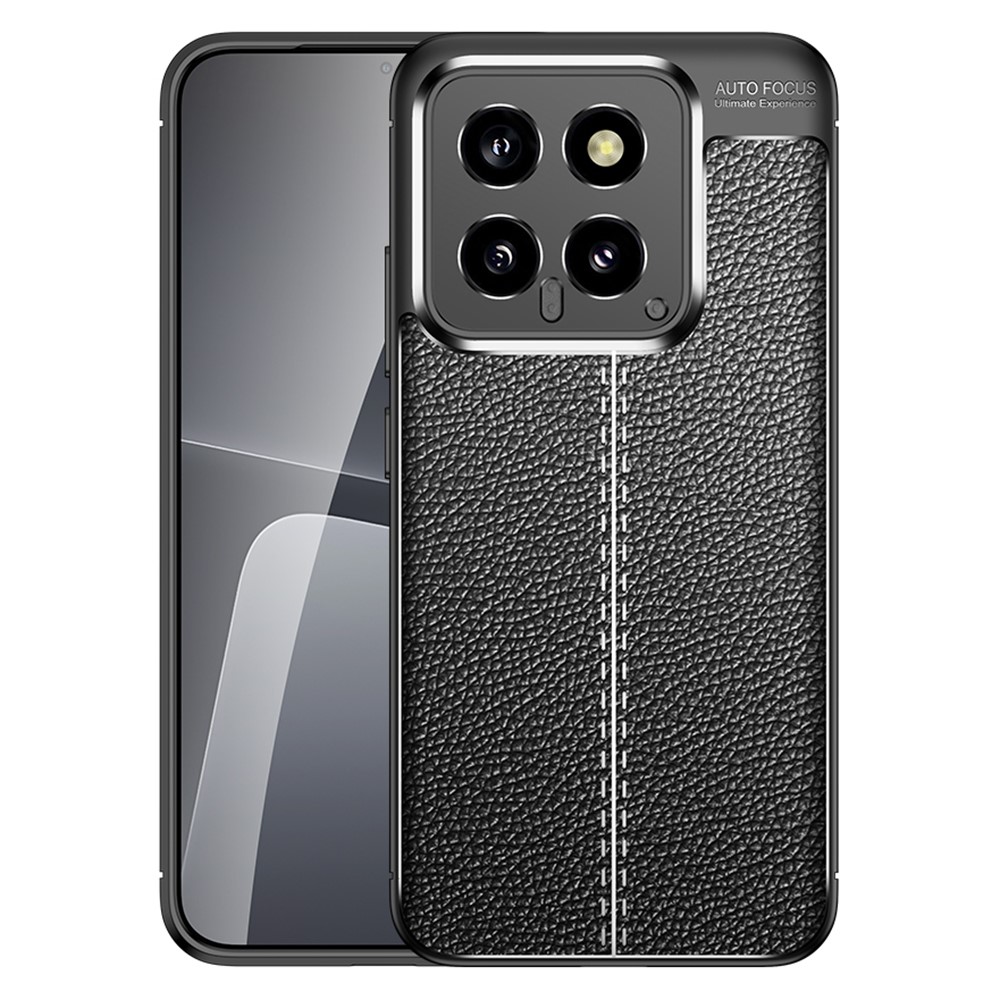  Xiaomi 14 Skal Litchi Läder Textur Svart