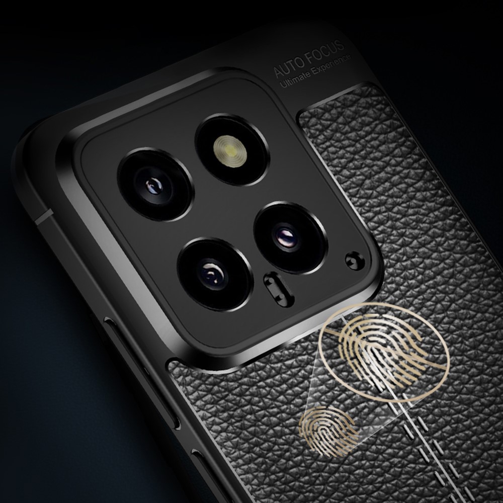  Xiaomi 14 Skal Litchi Läder Textur Blå