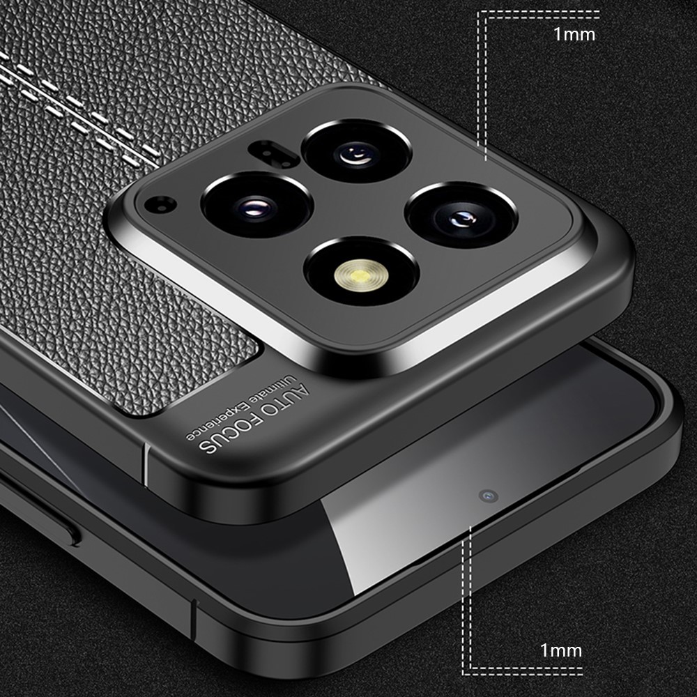  Xiaomi 14 Skal Litchi Läder Textur Blå