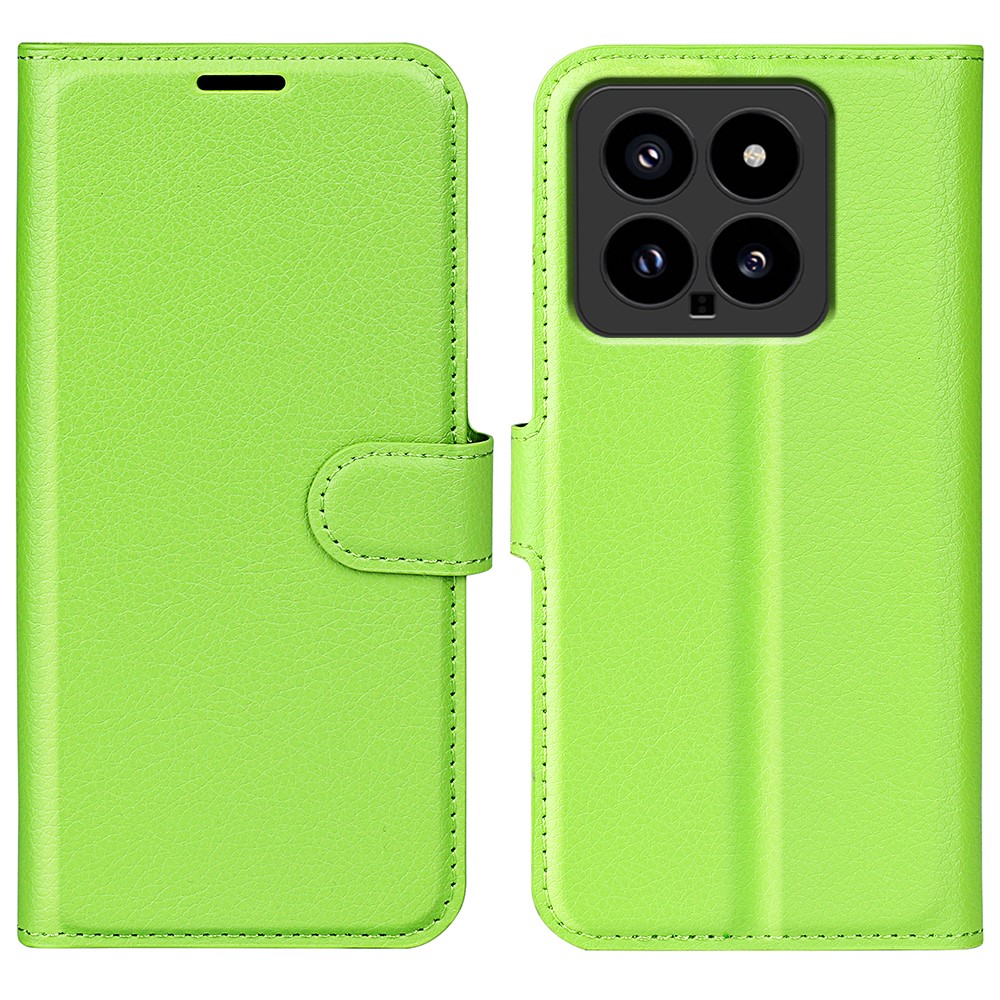  Xiaomi 14 Fodral Litchi Läder Grön