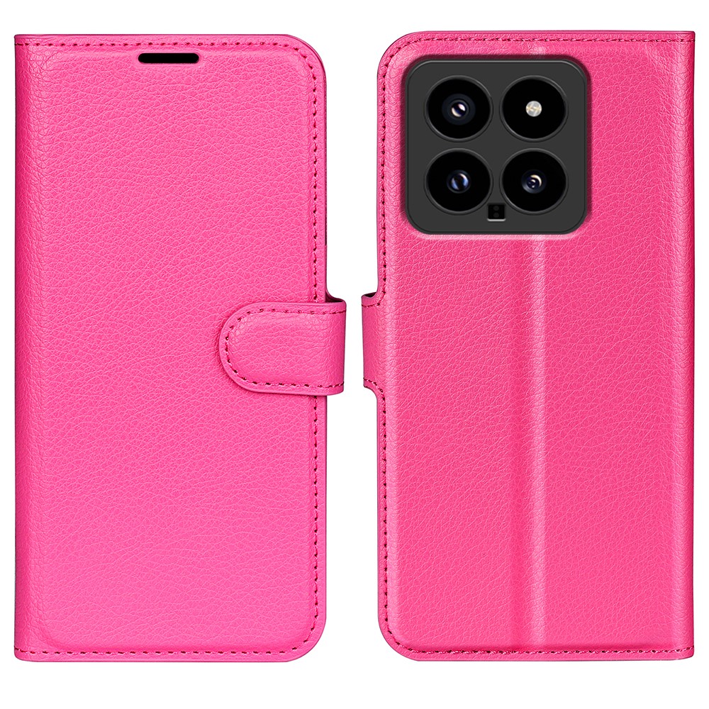  Xiaomi 14 Fodral Litchi Läder Rosa