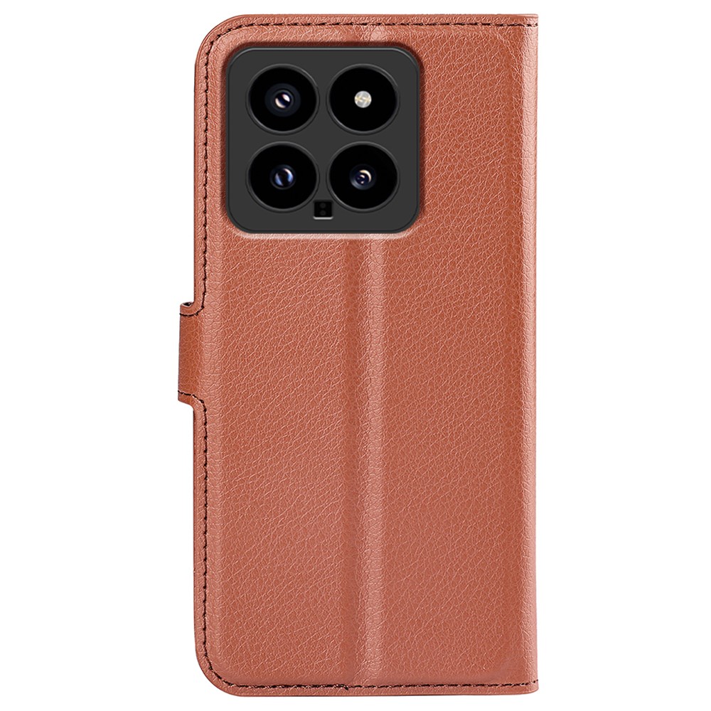  Xiaomi 14 Fodral Litchi Läder Brun