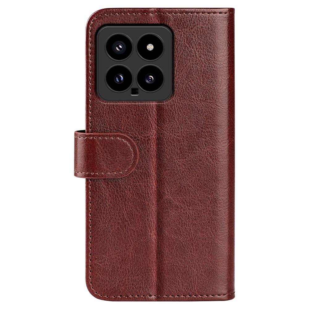 Xiaomi 14 Fodral Crazy Horse Läder Brun