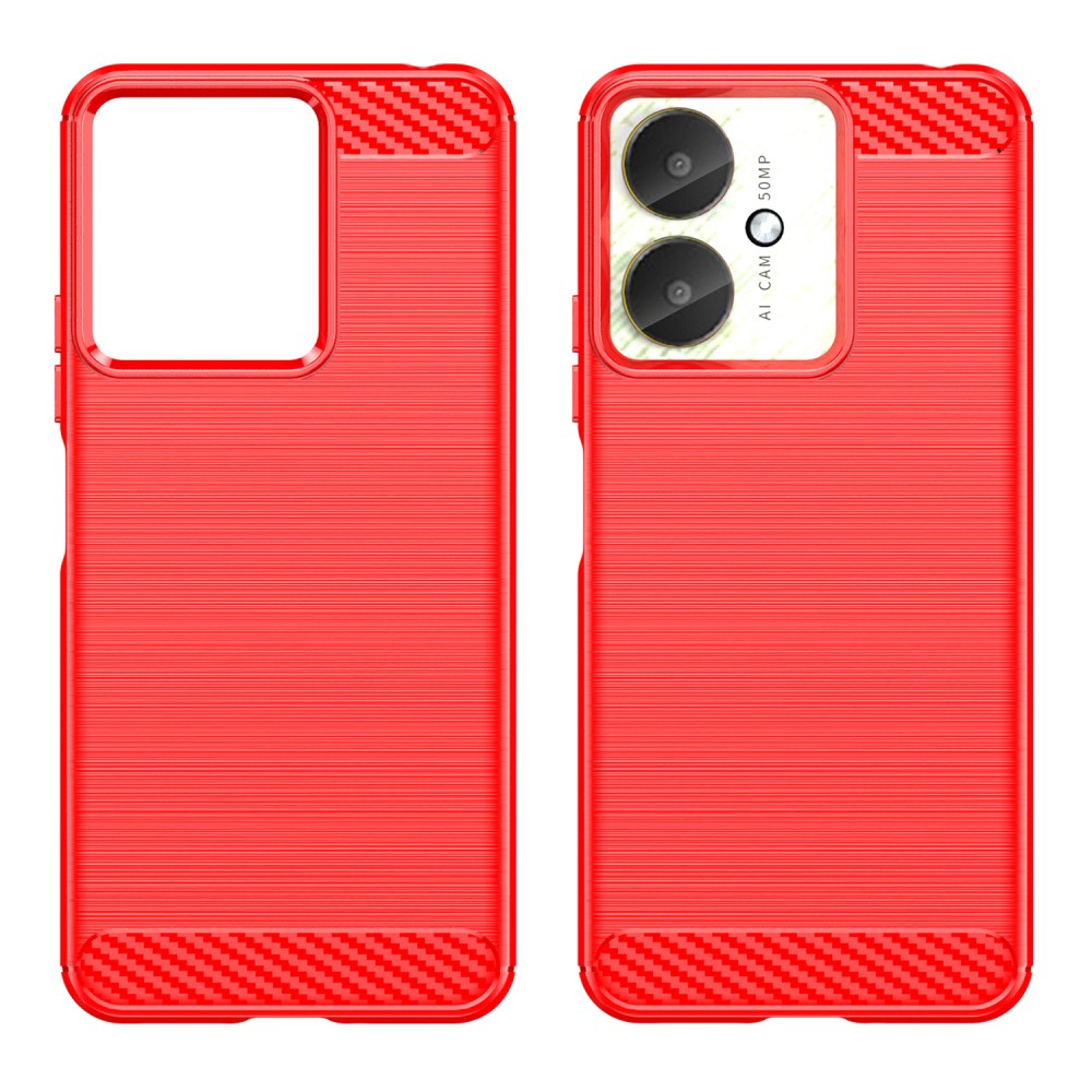  Xiaomi Redmi 13C 4G Skal Borstad Stål Textur Röd