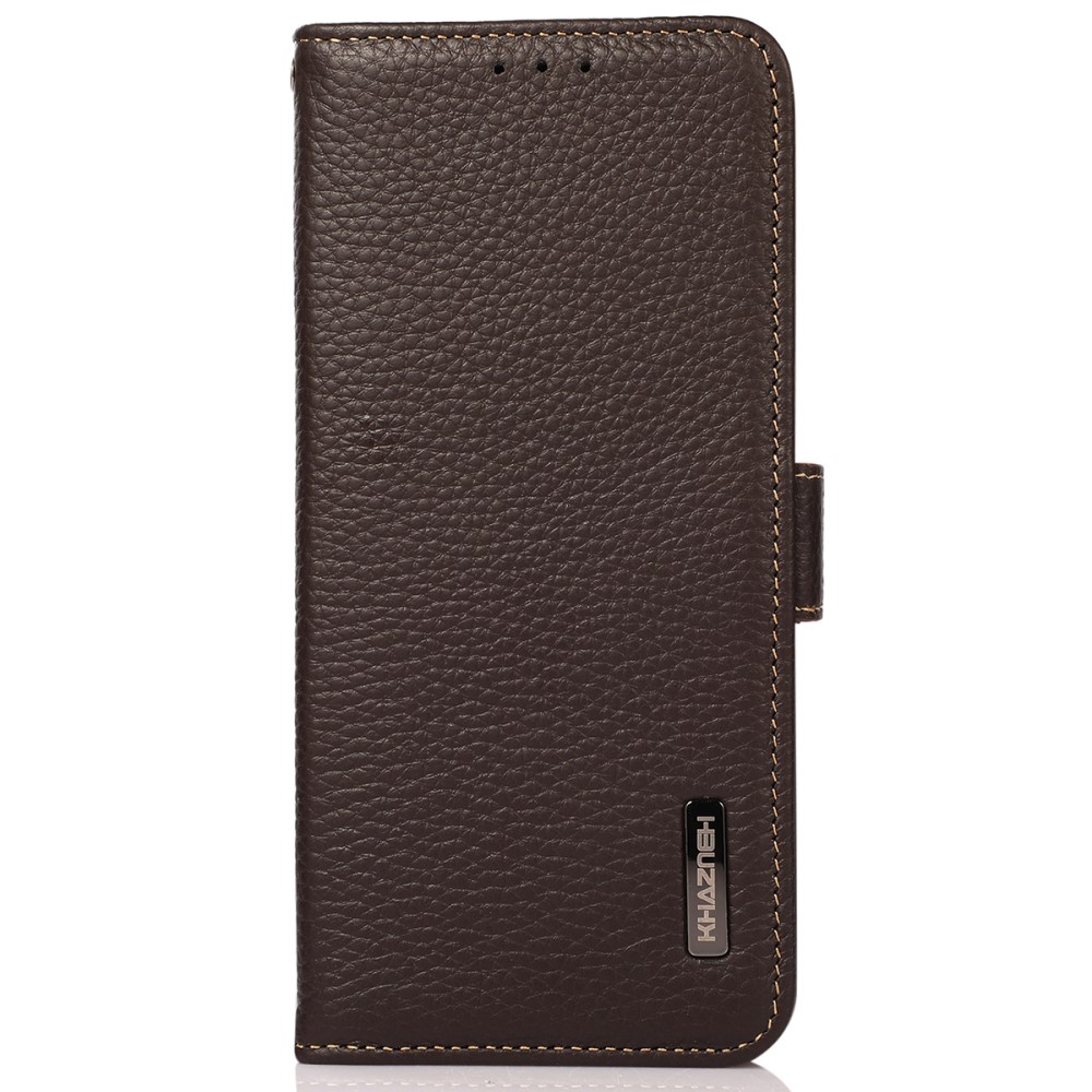 KHAZNEH KHAZNEH Xiaomi 14 Ultra Fodral RFID Litchi Äkta Läder Brun