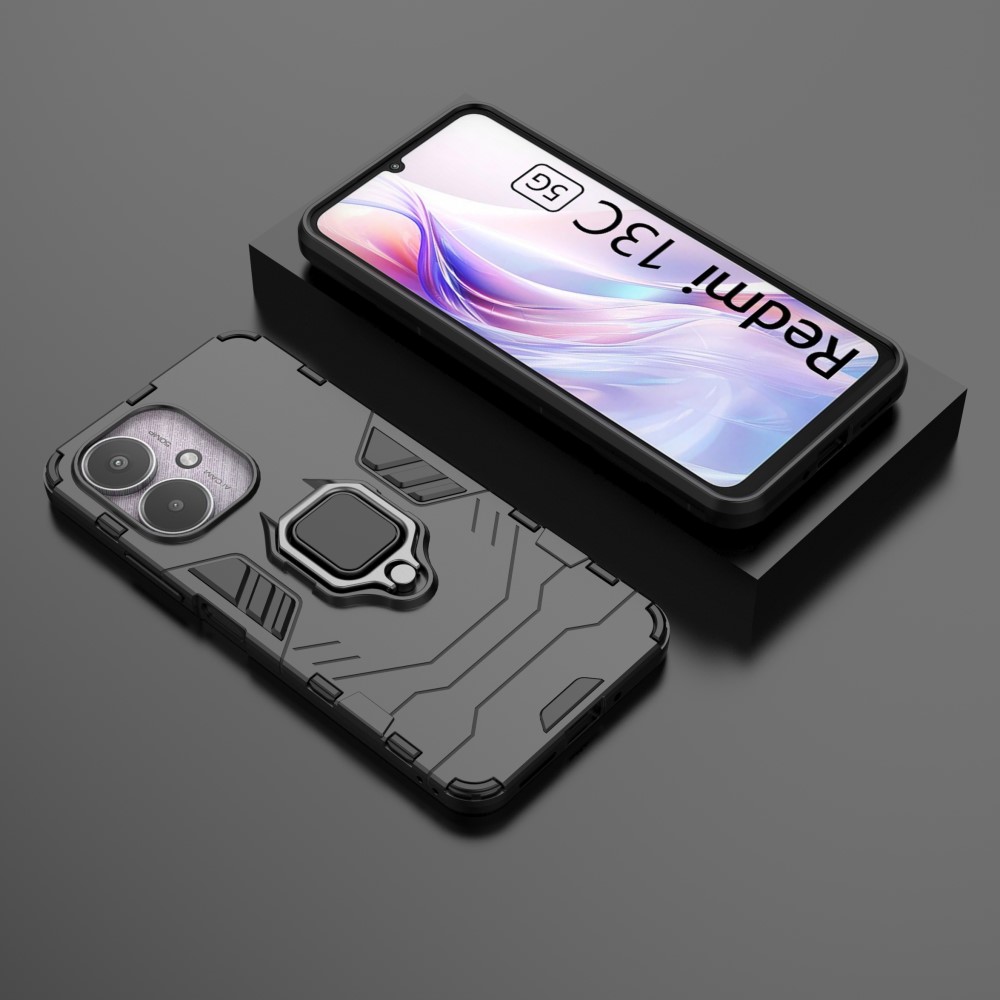  Xiaomi Redmi 13C 4G Skal Armor Hybrid Kickstand Svart