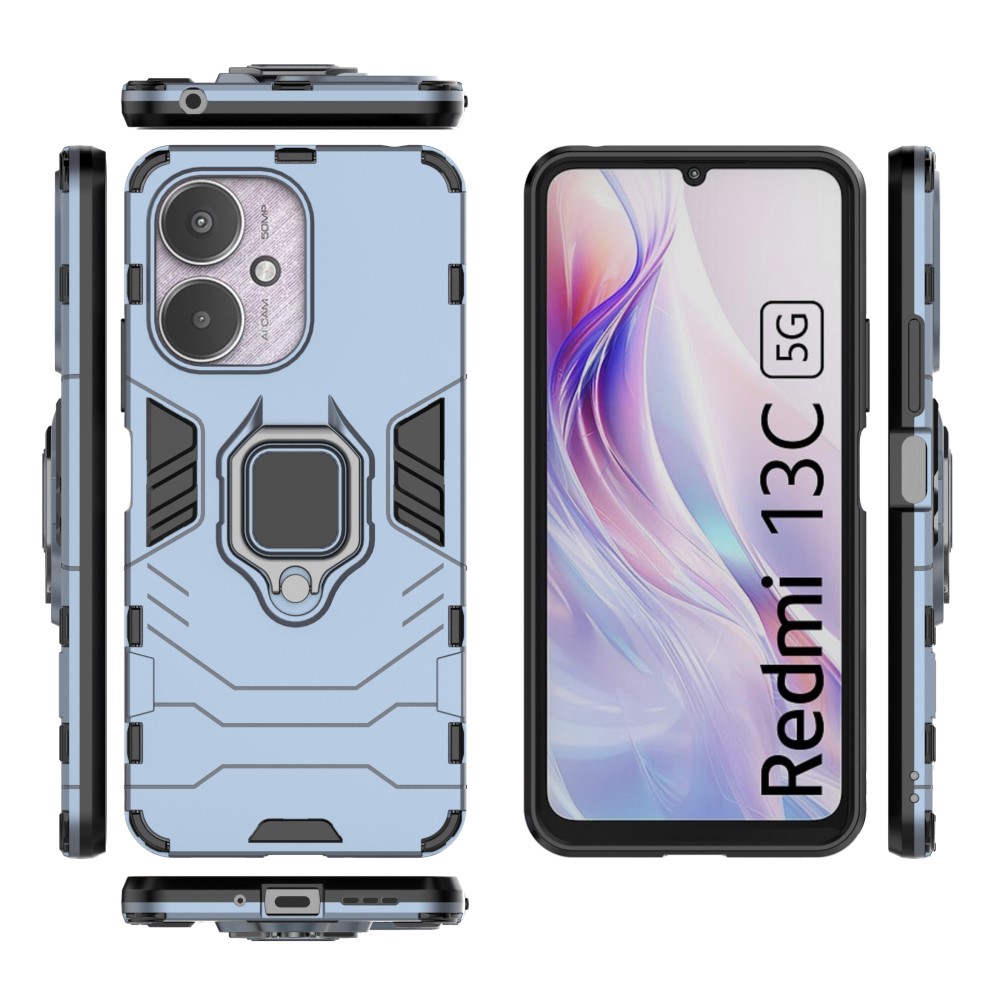  Xiaomi Redmi 13C 4G Skal Armor Hybrid Kickstand Blå