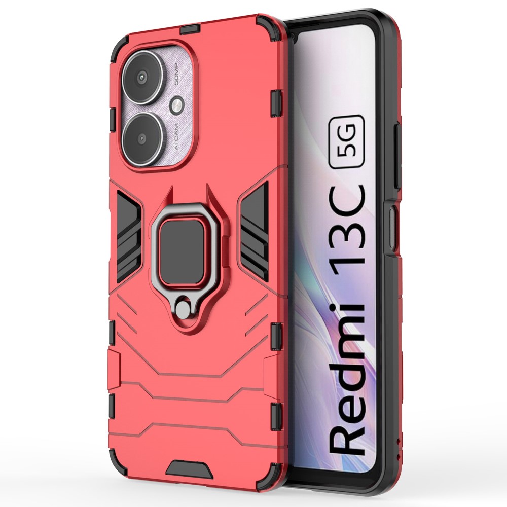  Xiaomi Redmi 13C 4G Skal Armor Hybrid Kickstand Röd