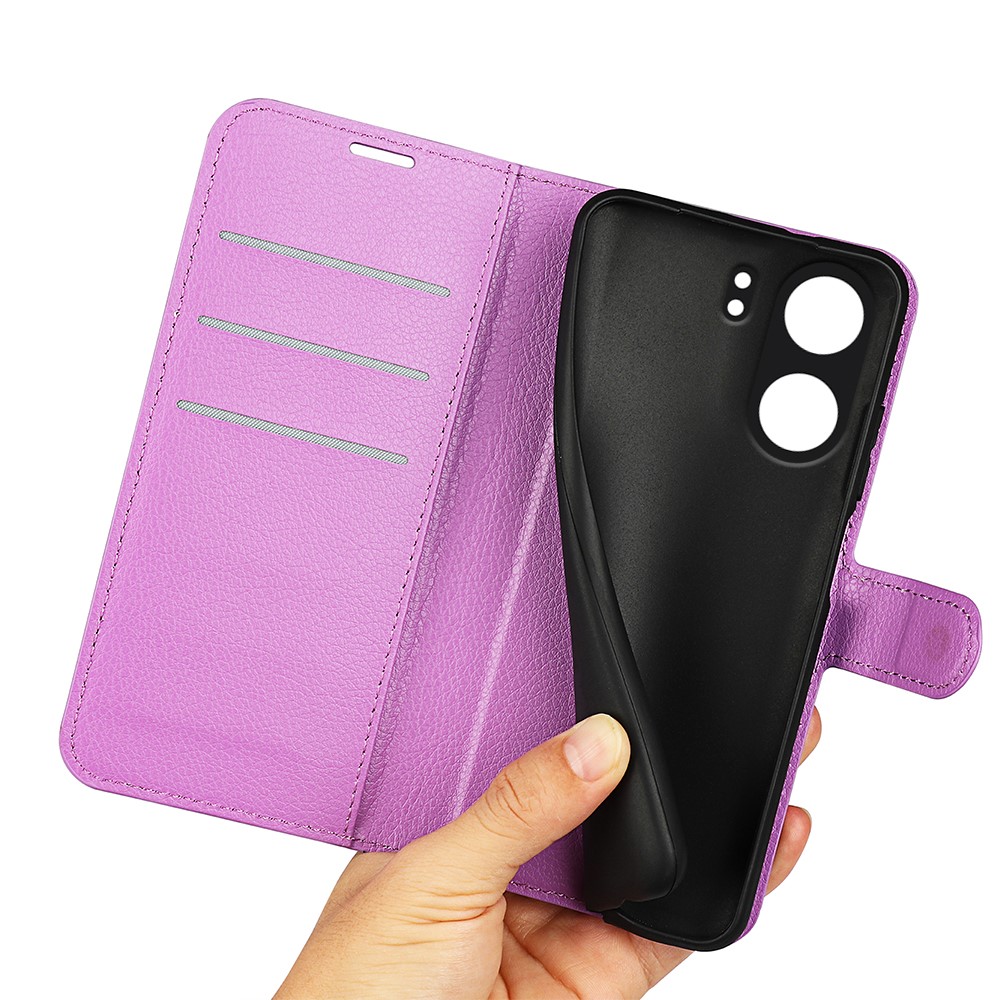  Xiaomi Redmi 13C 4G Fodral Litchi Läder Lila