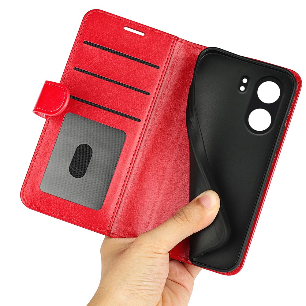  Xiaomi Redmi 13C 4G Fodral Crazy Horse Läder Röd