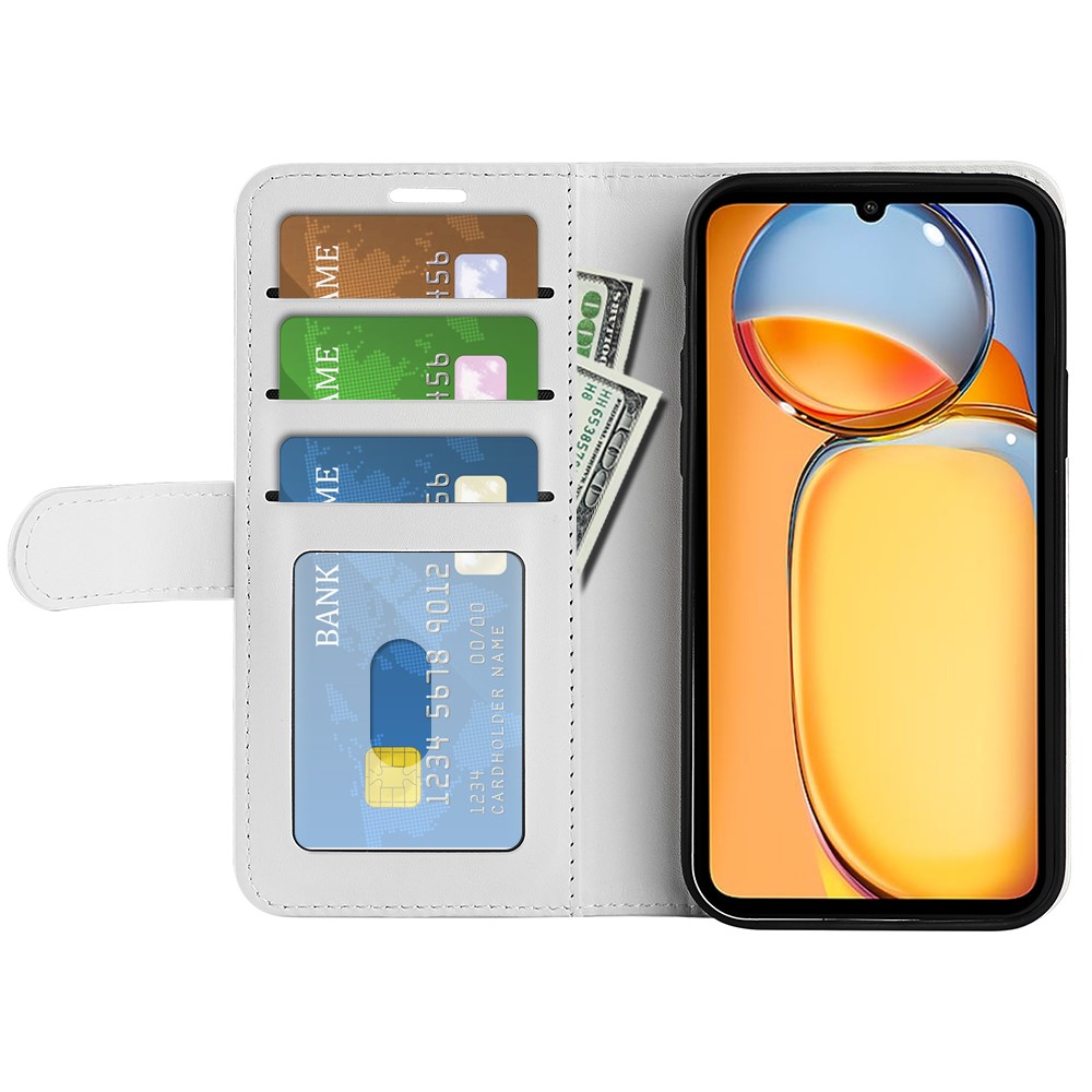  Xiaomi Redmi 13C 4G Fodral Crazy Horse Läder Vit