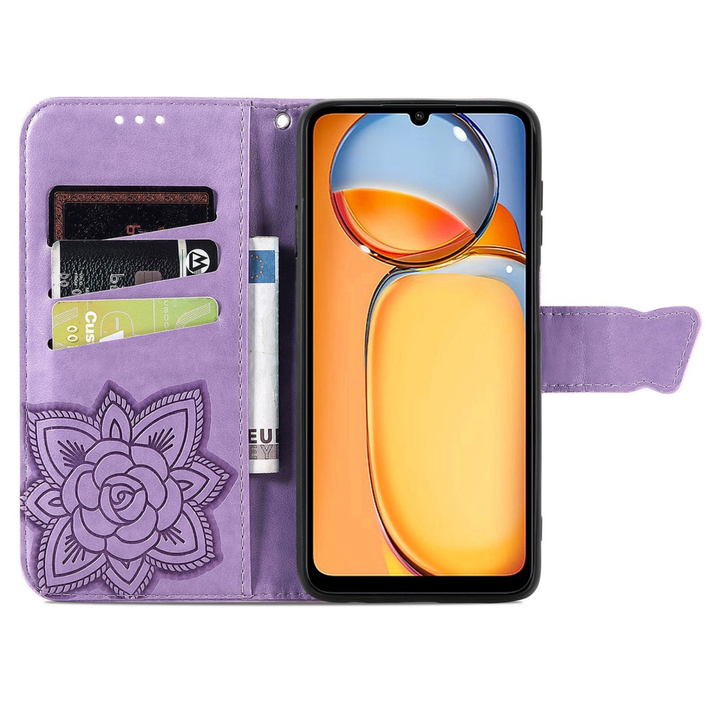  Xiaomi Redmi 13C 4G Fodral Big Butterfly Ljus Lila