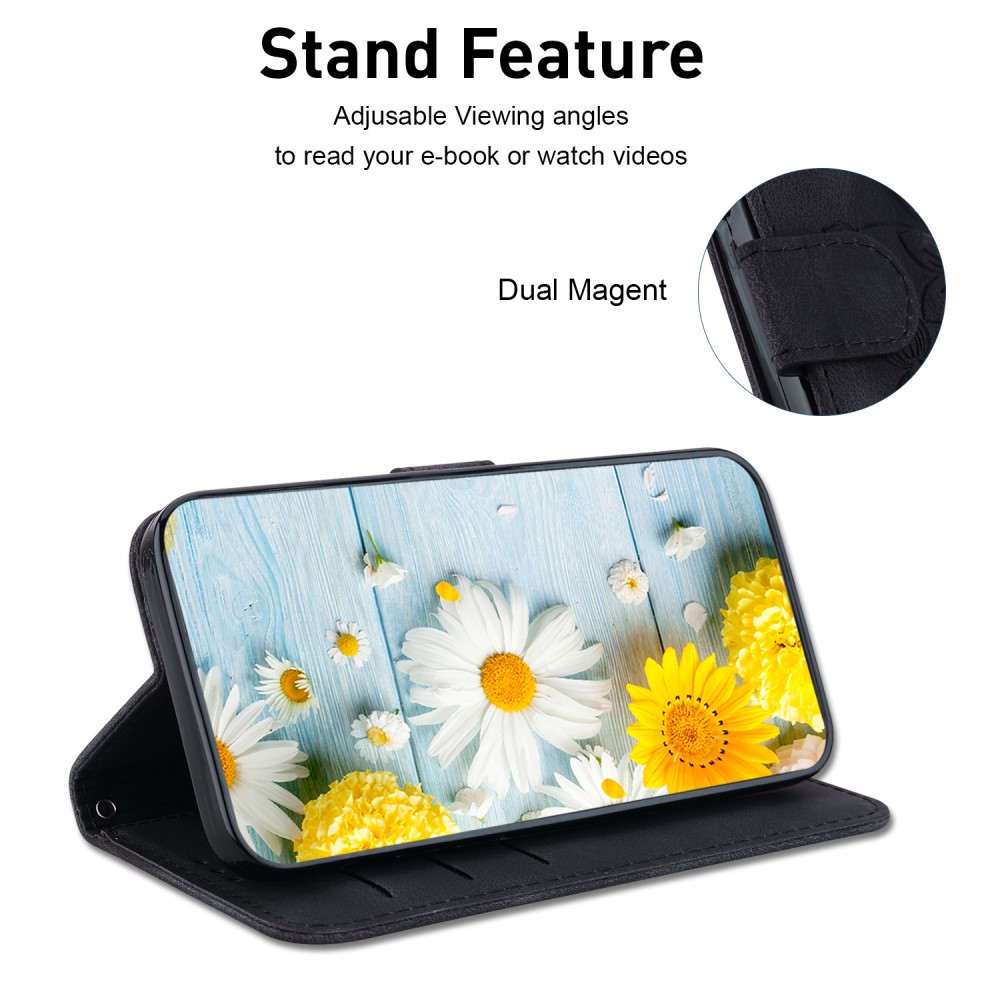  Xiaomi 14 Fodral Blommigt Tryck Svart