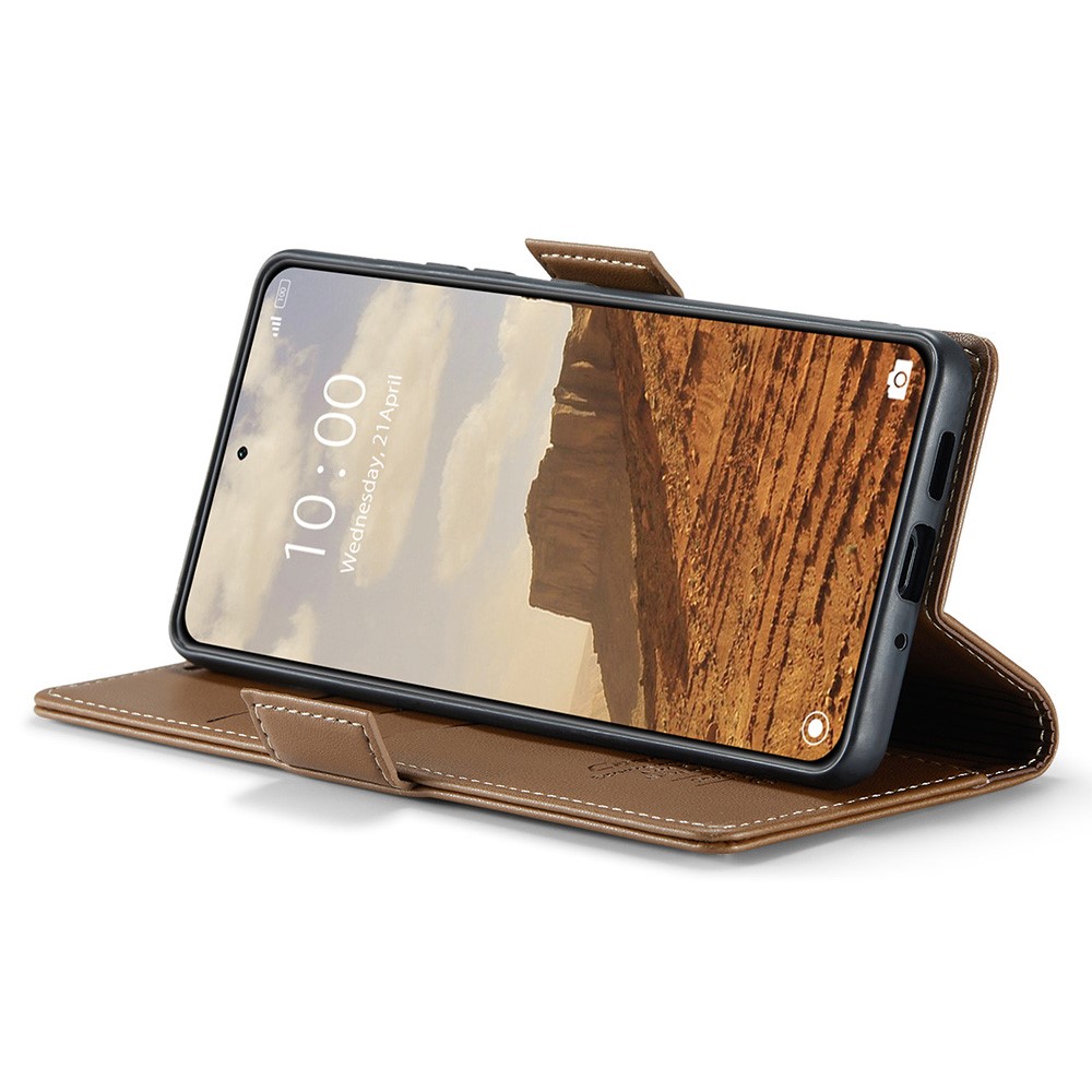 CASEME CASEME Xiaomi 14 Fodral RFID Litchi Läder Brun
