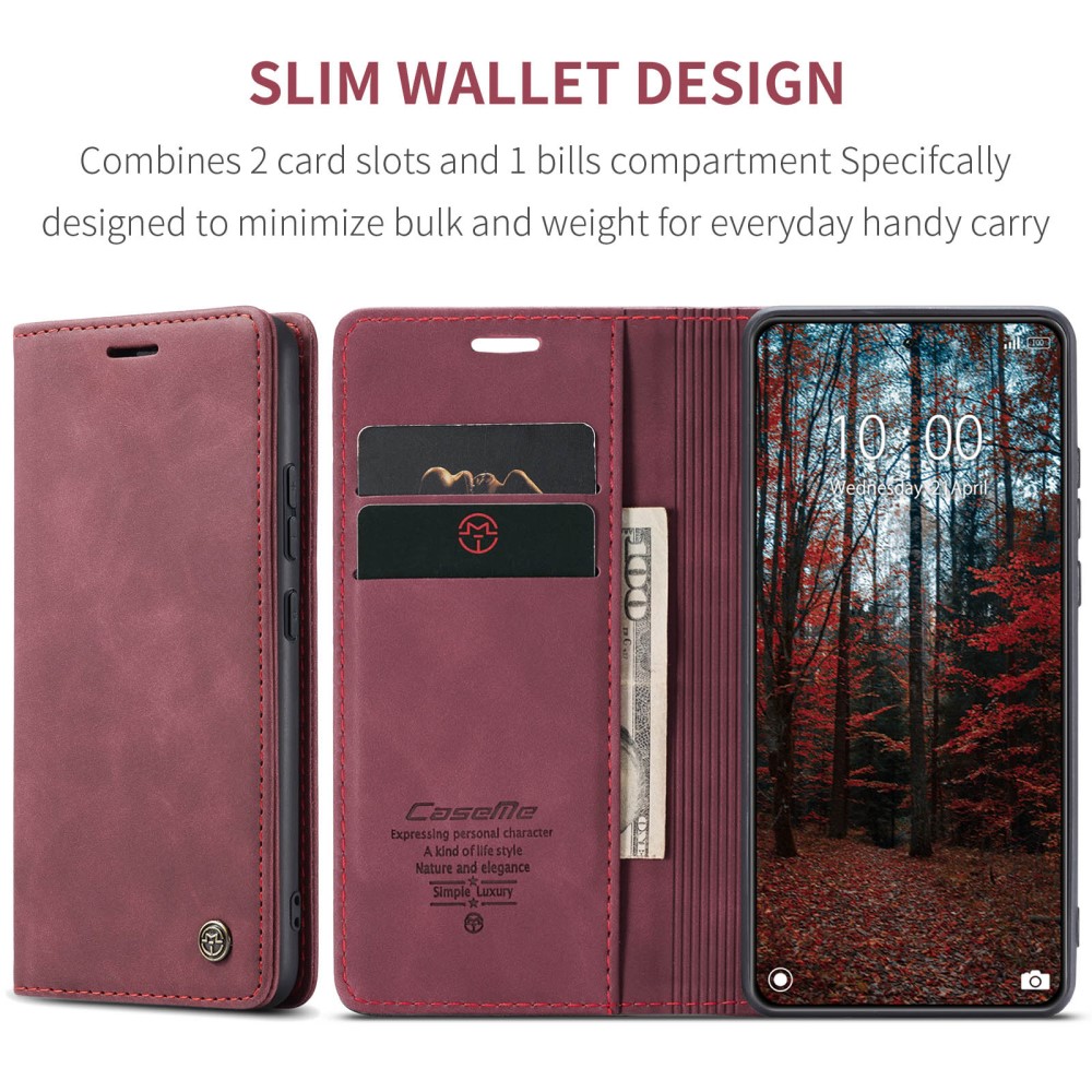 CASEME CASEME Xiaomi 14 Fodral Flip Läder Röd