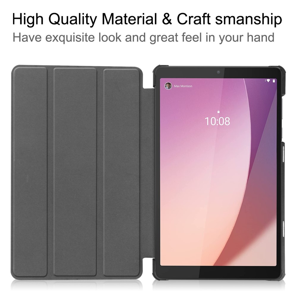  Lenovo Tab M8 (Gen 4) Fodral Tri-Fold Läder Svart