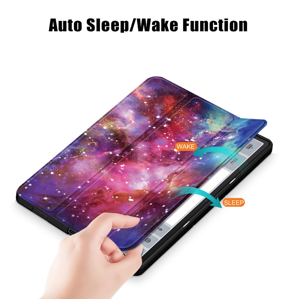  Lenovo Tab P12 Fodral Tri-Fold Läder Cosmic Space