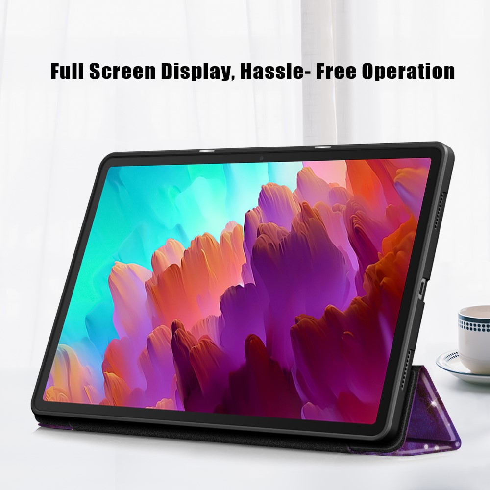  Lenovo Tab P12 Fodral Tri-Fold Läder Cosmic Space
