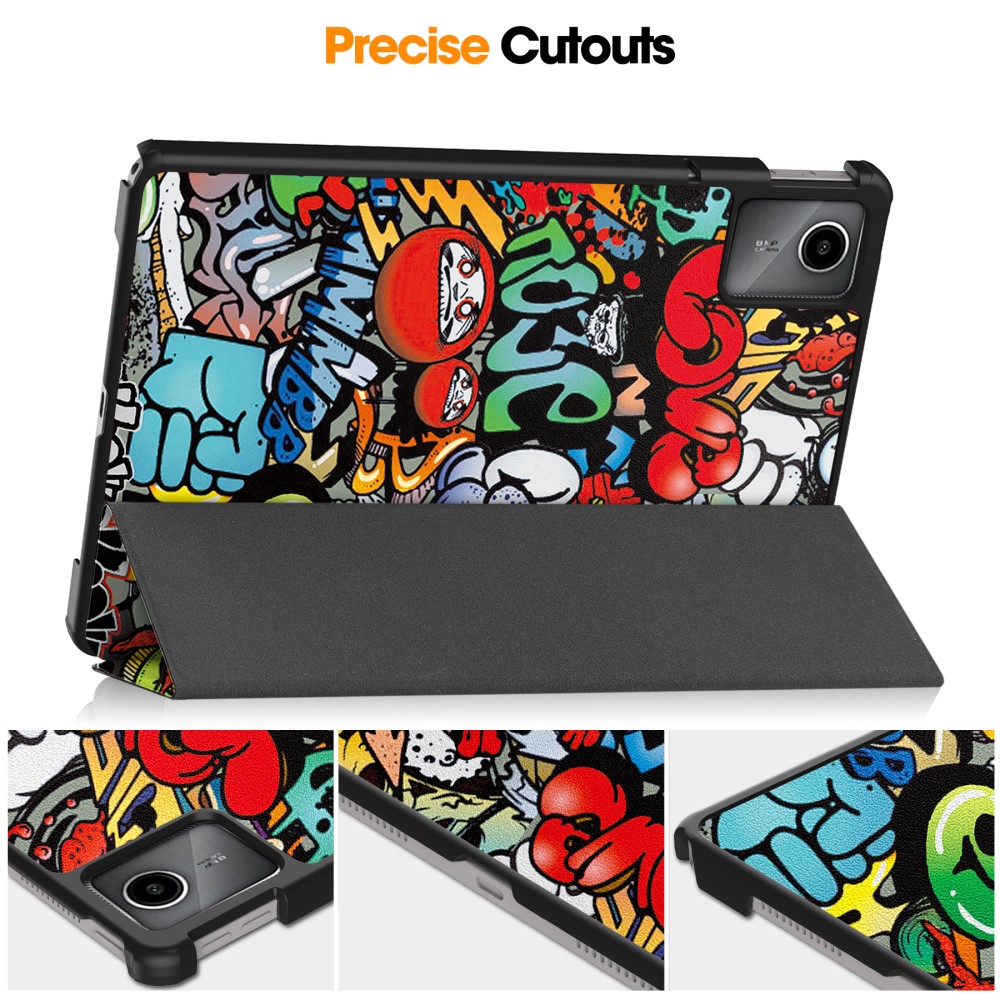  Lenovo Tab M11 Fodral Tri-Fold Läder Graffiti