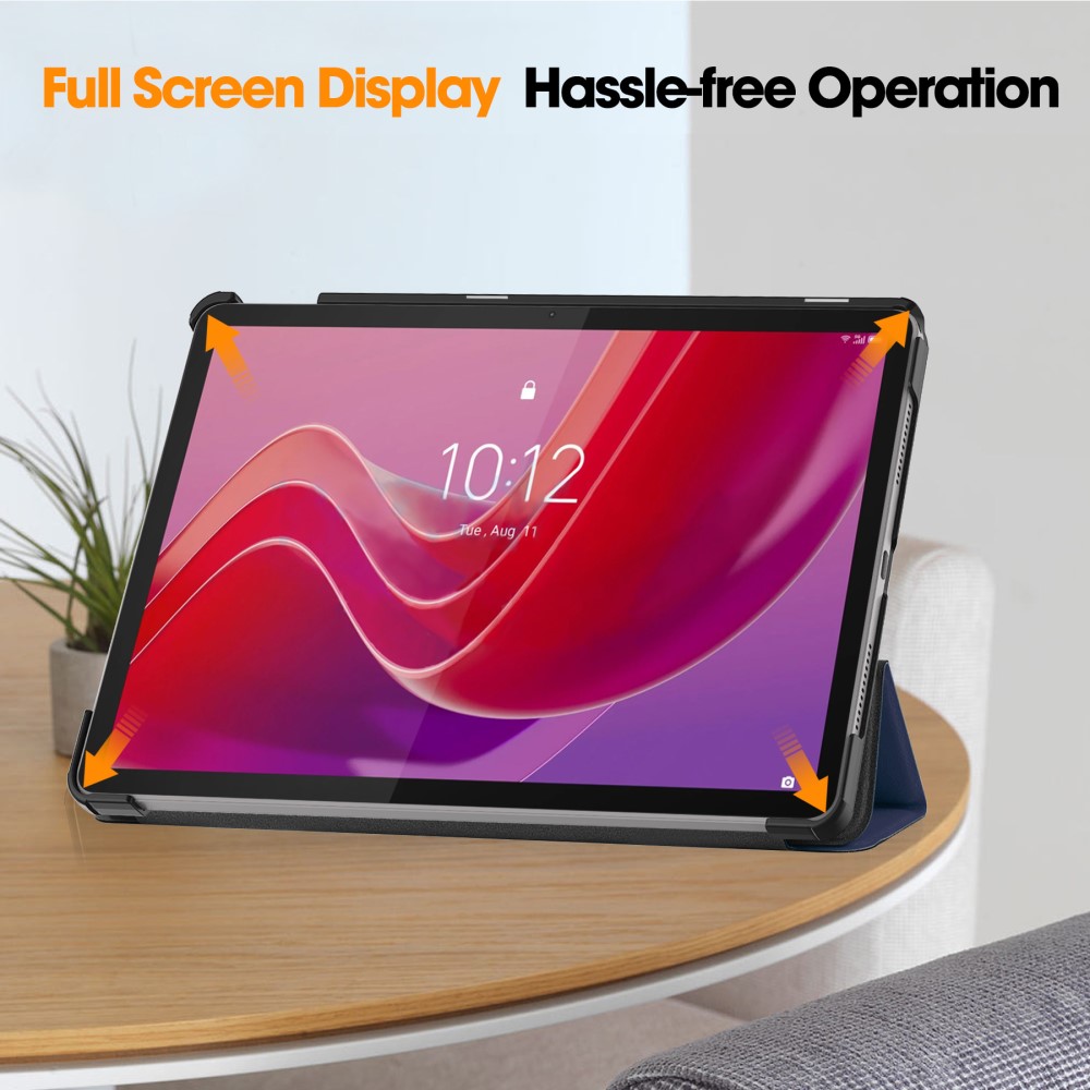  Lenovo Tab M11 Fodral Tri-Fold Läder Mörk Blå