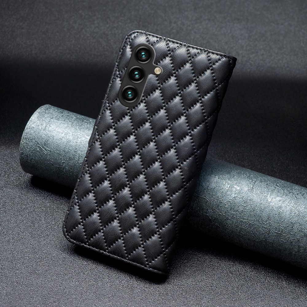  Samsung Galaxy A55 5G Fodral Diamond Läder Svart