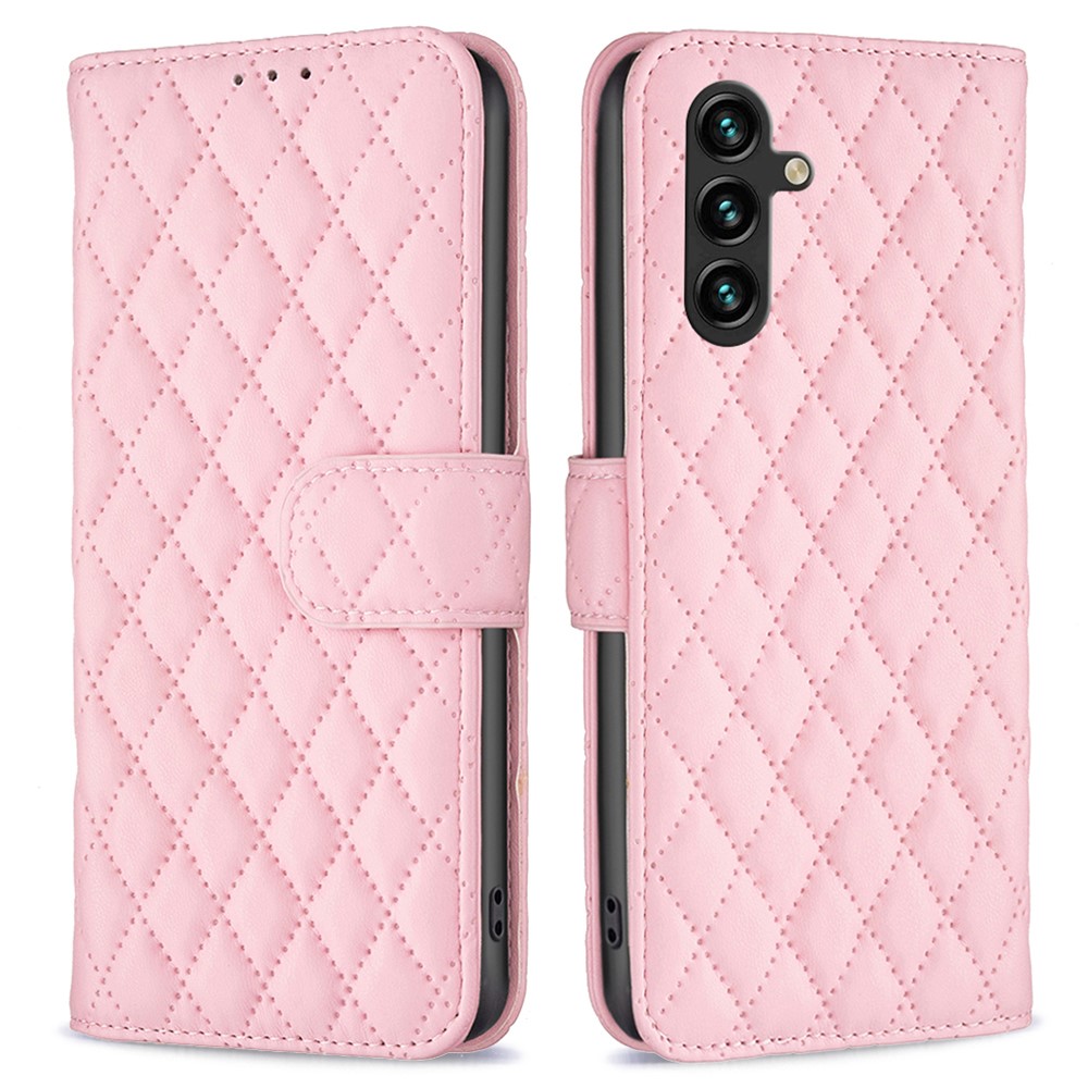  Samsung Galaxy A55 5G Fodral Diamond Läder Rosa