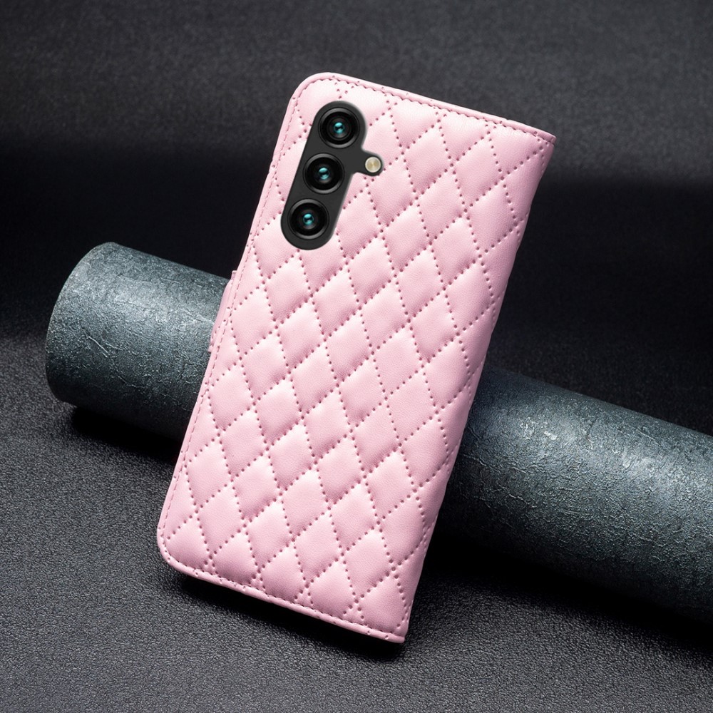  Samsung Galaxy A55 5G Fodral Diamond Läder Rosa