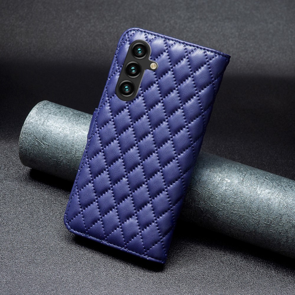 Samsung Galaxy A55 5G Fodral Diamond Läder Blå