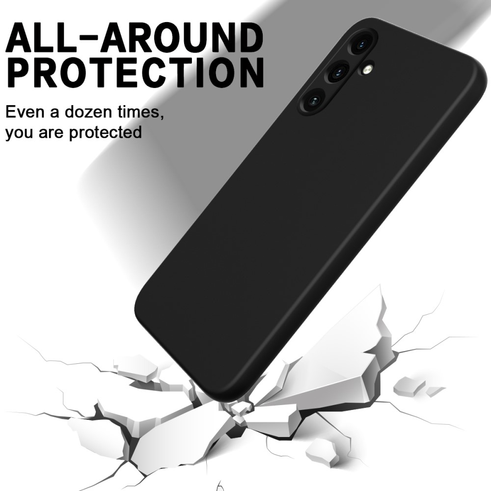  Galaxy A55 5G Skal Liquid Silicone Med Snodd Svart