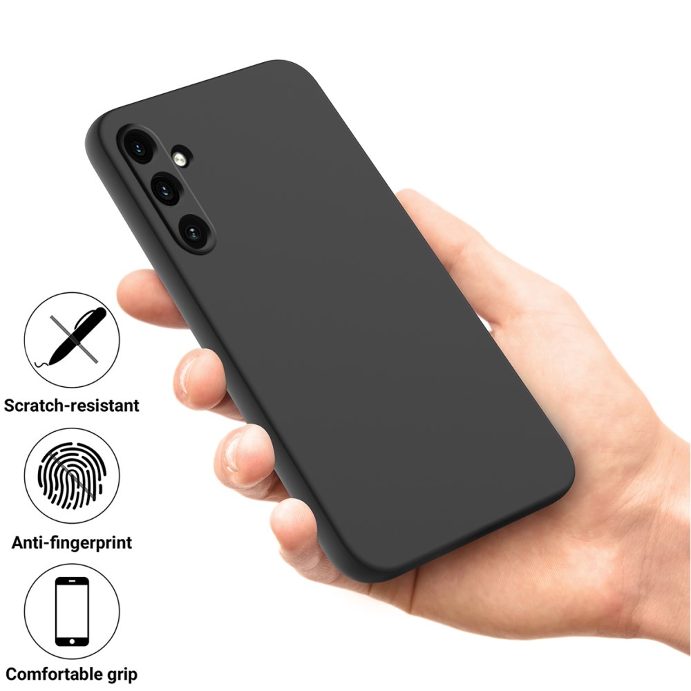  Galaxy A55 5G Skal Liquid Silicone Med Snodd Svart