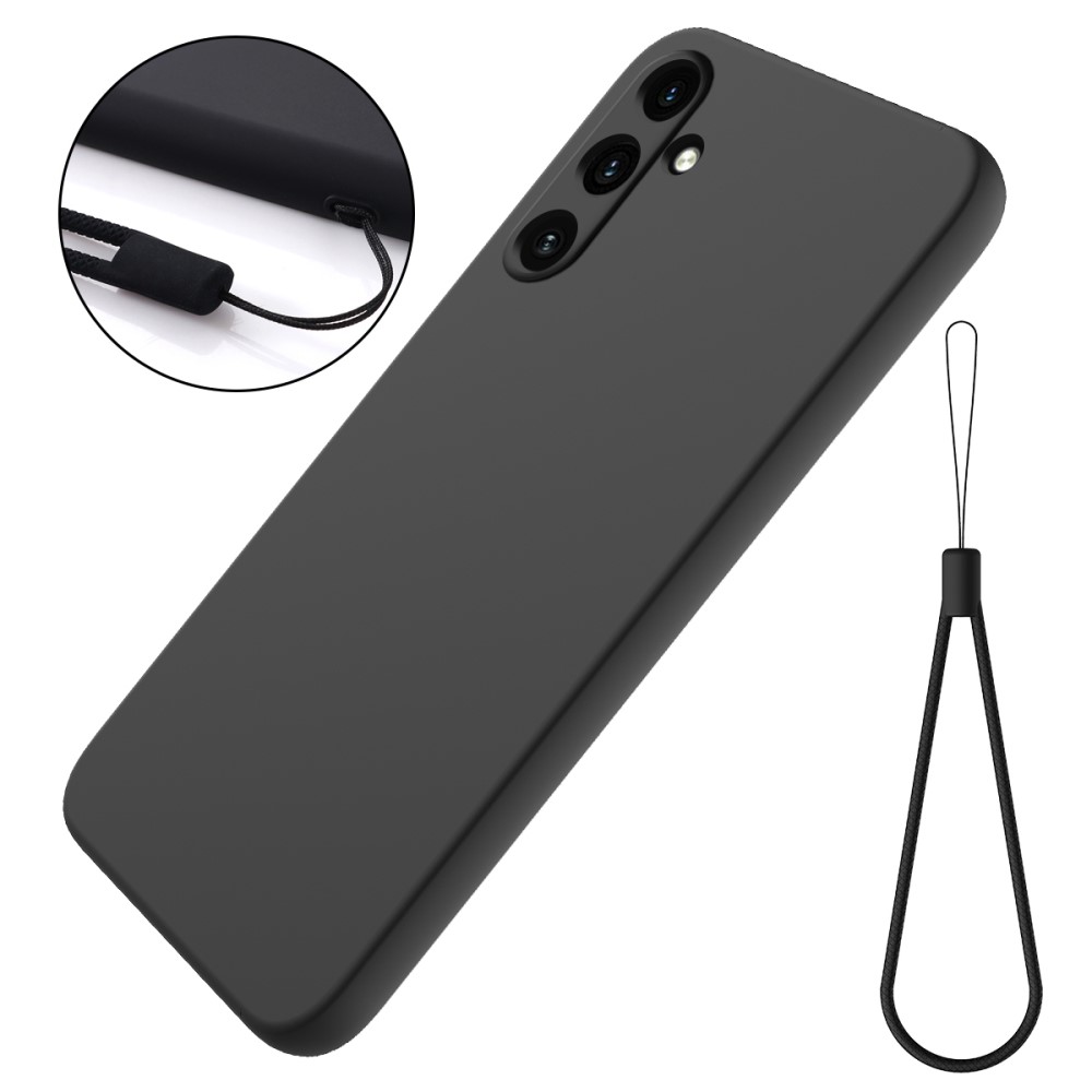  Galaxy A35 5G Skal Liquid Silicone Med Snodd Svart