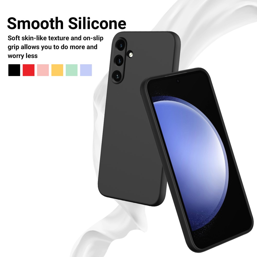  Galaxy A35 5G Skal Liquid Silicone Med Snodd Svart