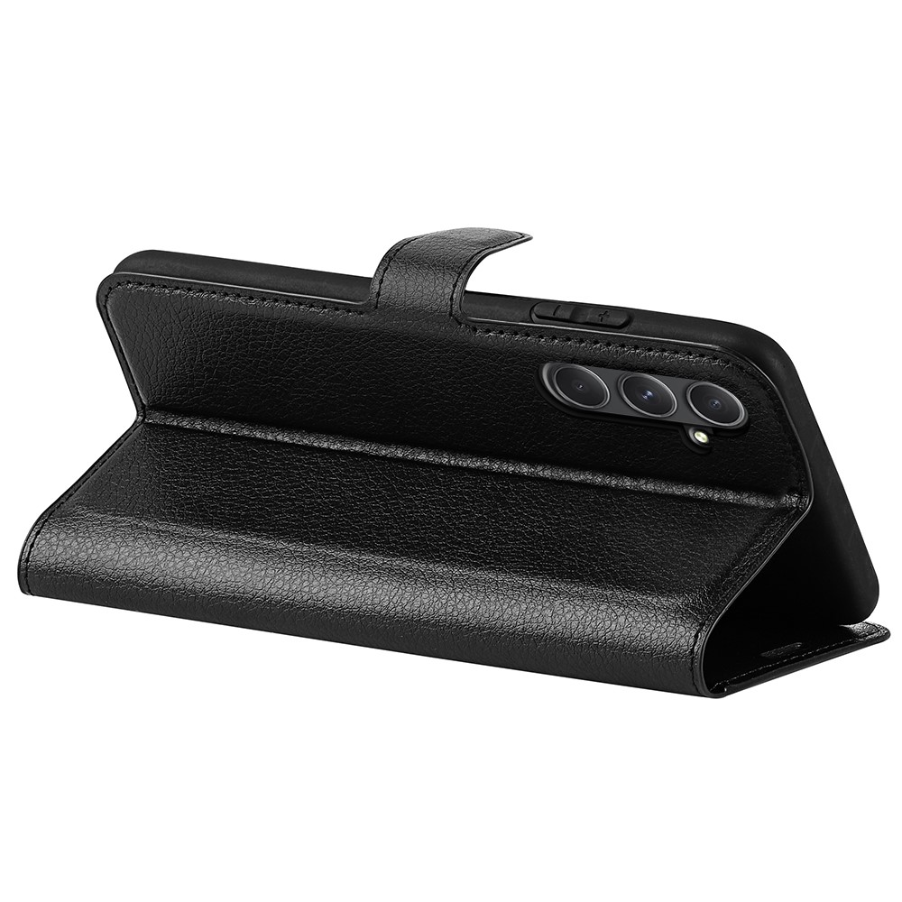  Samsung Galaxy A55 5G Fodral Litchi Läder Svart