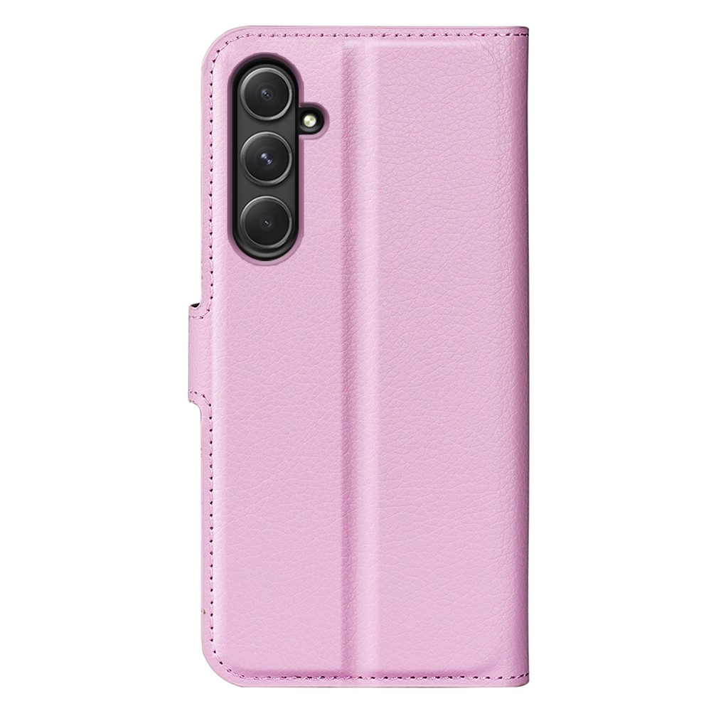  Samsung Galaxy A55 5G Fodral Litchi Läder Ljus Rosa
