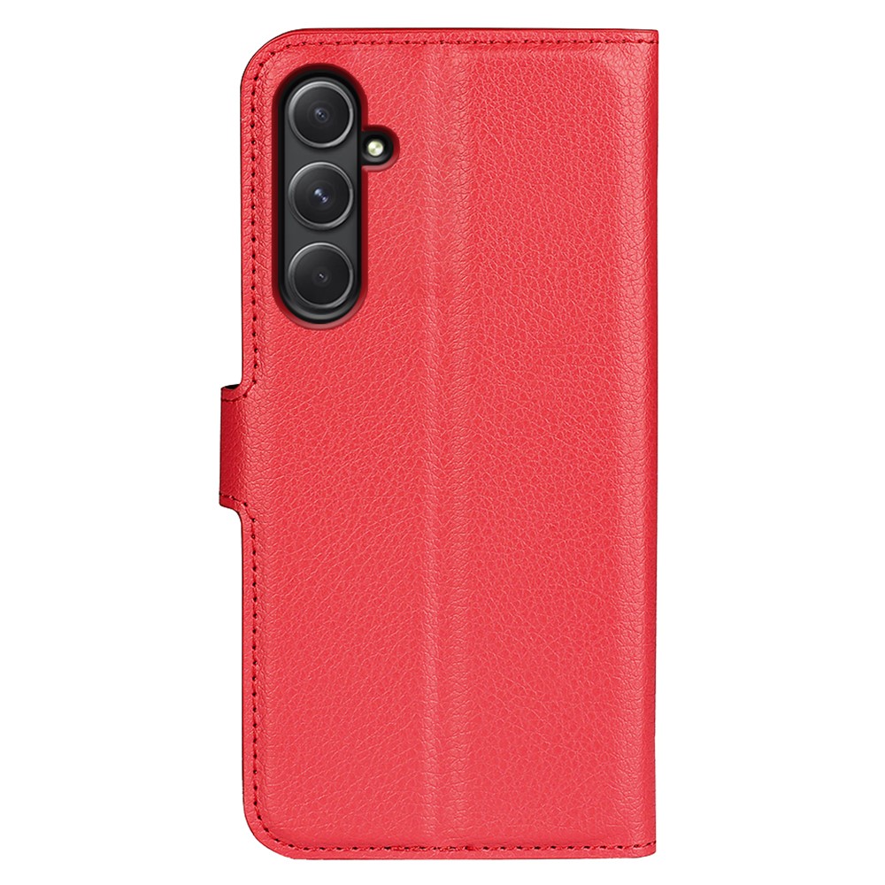  Samsung Galaxy A55 5G Fodral Litchi Läder Röd