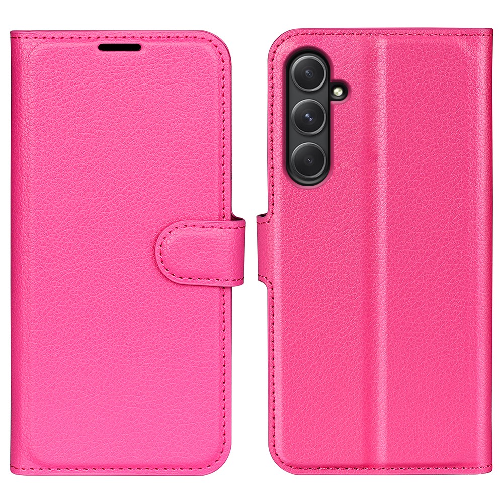  Samsung Galaxy A55 5G Fodral Litchi Läder Rosa