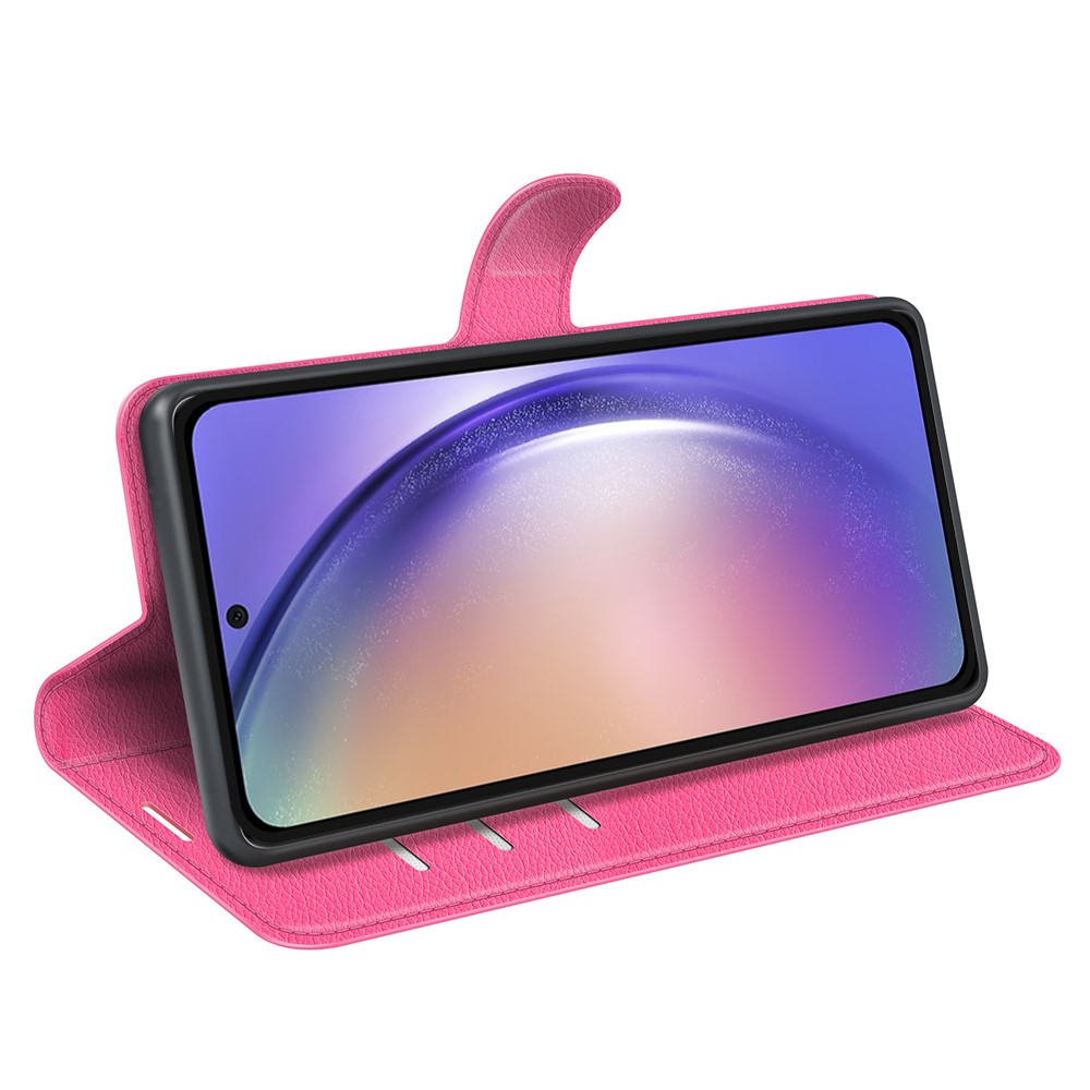  Samsung Galaxy A55 5G Fodral Litchi Läder Rosa